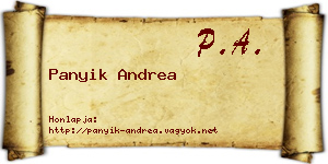 Panyik Andrea névjegykártya